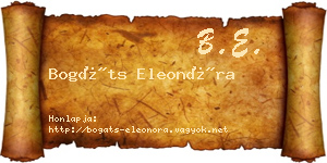 Bogáts Eleonóra névjegykártya